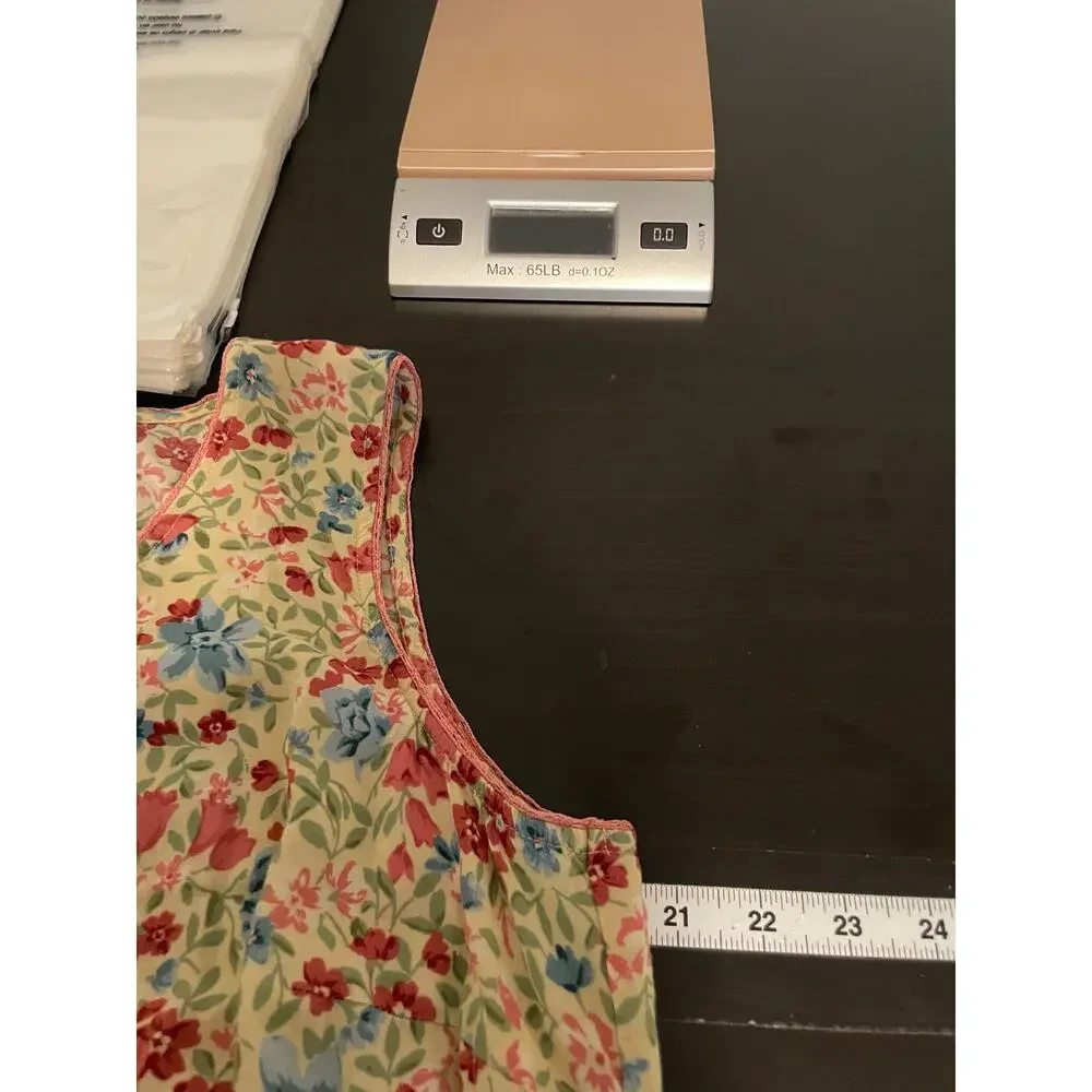 Studio Ease Dress Womens 14 Yellow Floral Tiered Maxi Boho Cottagecore Y2K - Picture 5 of 8